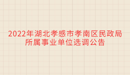 2022年湖北孝感市孝南区民政局所属事业单位选调公告.jpg